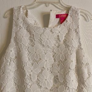 Catherine Malandrino white floral lace cutout